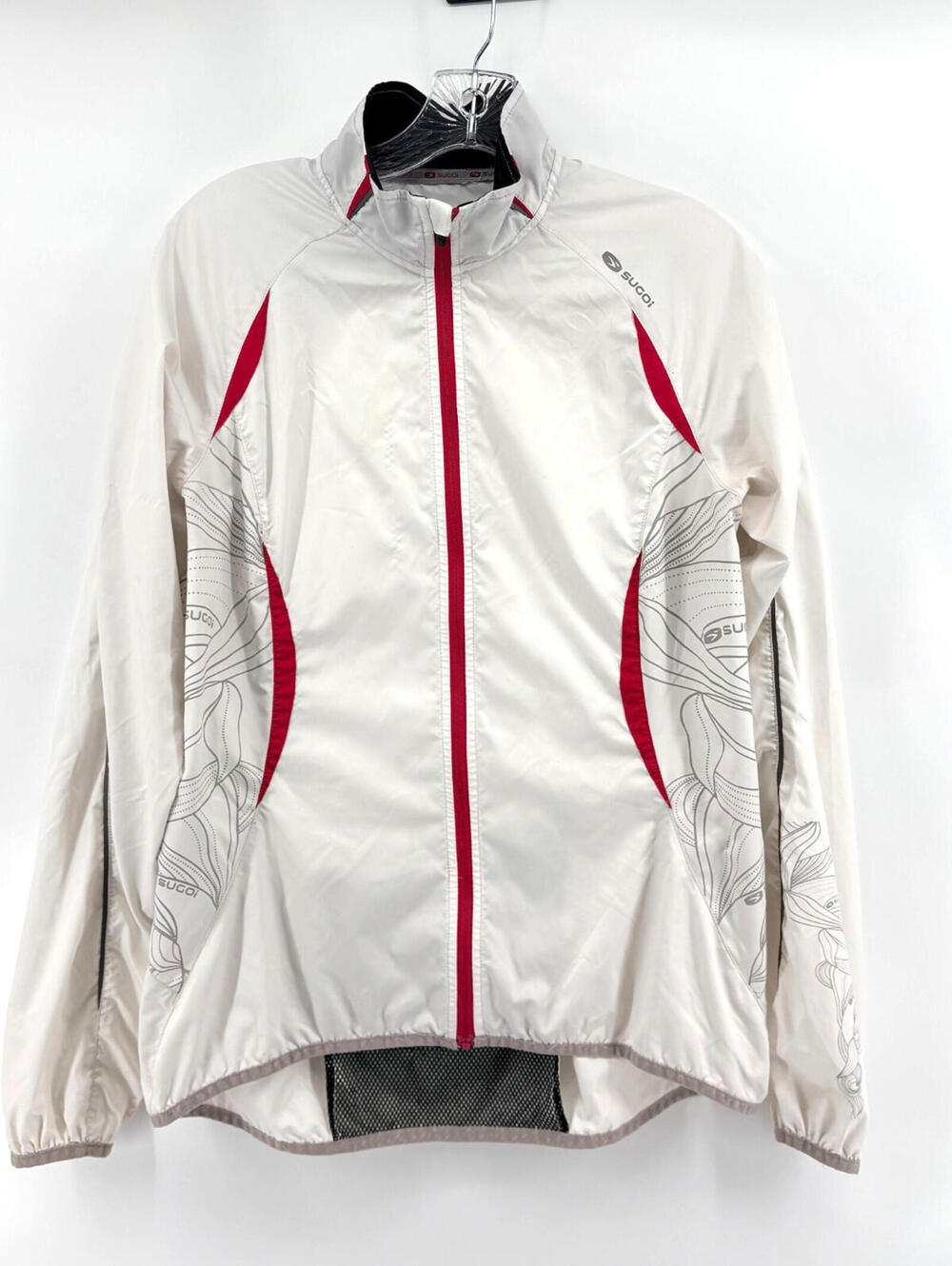 Sugoi Womens Cycling Jacket Full Zip Back Pocket White Large